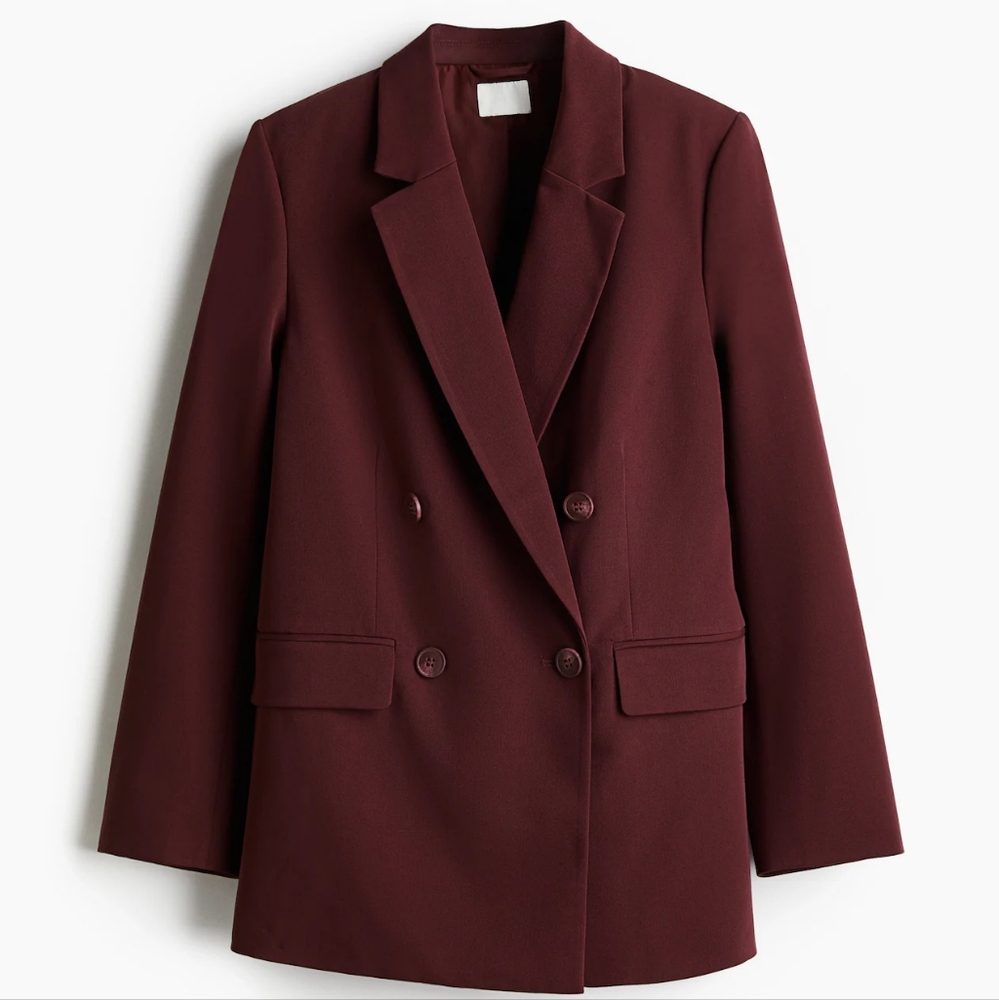 NWOT H&M Oversize Blazer Burgundy